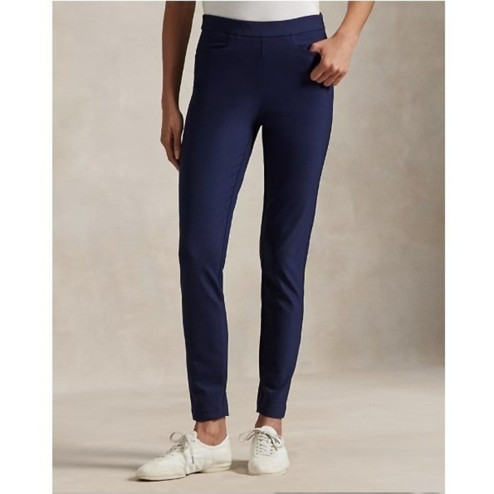 RLX Ralph Lauren Stretch Twill Pants Womens 8 Refined Navy Golfcore Comfort New